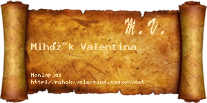 Mihók Valentina névjegykártya